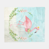Tropical Flamingo Fleece Blanket (Vorderseite (Horizontal))
