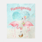 Tropical Flamingo Fleece Blanket (Vorderseite)