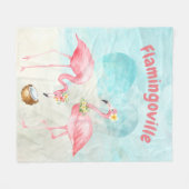 Tropical Flamingo Fleece Blanket (Vorderseite (Horizontal))