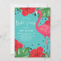 Tropical Flamingo Floral Bridal Dusche Einladung