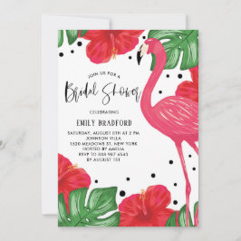 Tropical Flamingo Floral Bridal Dusche Einladung