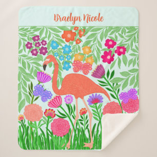 Tropical Flamingo Floral Butterfly Garden Sherpadecke
