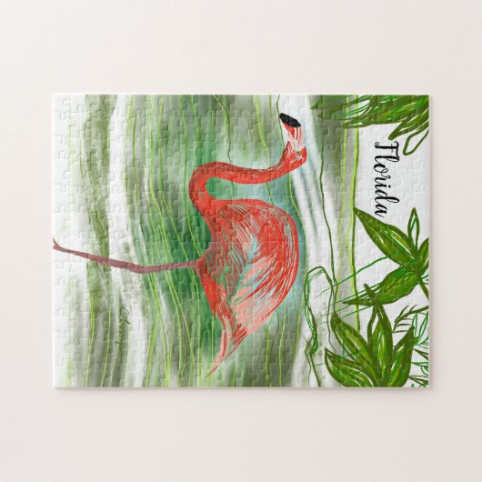 Tropical Flamingo Florida Art Jigsaw Puzzle (Horizontal)