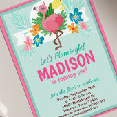 Tropical Flamingo Geburtstagsparty Einladung