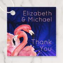 Tropical Flamingo Gefallen Packaging Tags Pink Blu Geschenkanhänger