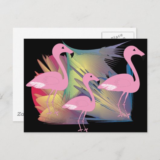 Tropical Flamingo Geschenke Postkarte (Vorne/Hinten)