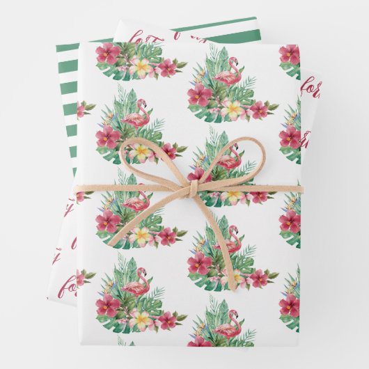 Tropical Flamingo Geschenkpapier Set (Beispiel)