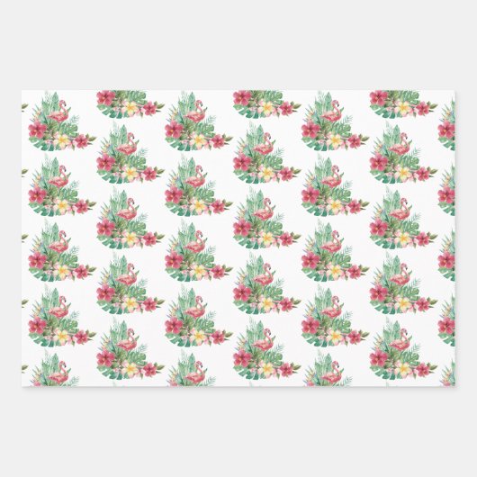 Tropical Flamingo Geschenkpapier Set (Vorderseite)