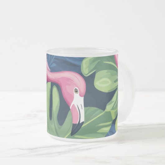 Tropical Flamingo Glass Mattglastasse (VorderseiteRechts)