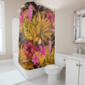 Tropical Flamingo: Hibiskus Summer Pattern Duschvorhang (Beispiel)