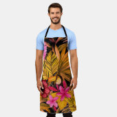 Tropical Flamingo: Hibiskus Summer Pattern Schürze (Getragen)