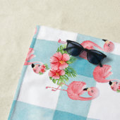 Tropical Flamingo Individuelle Name Summer Beach H Strandtuch (Beispiel)