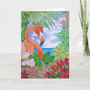 Tropical Flamingo Karte