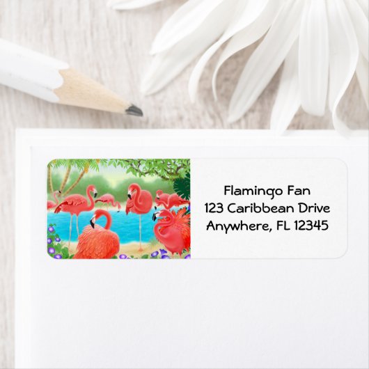 Tropical Flamingo Lagoon Label (Insitu)
