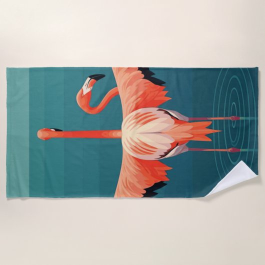 Tropical Flamingo Lagoon Strandtuch (Vorderseite)