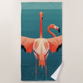Tropical Flamingo Lagoon Strandtuch (Vorderseite)
