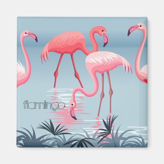 Tropical Flamingo Magnet (Vorne)