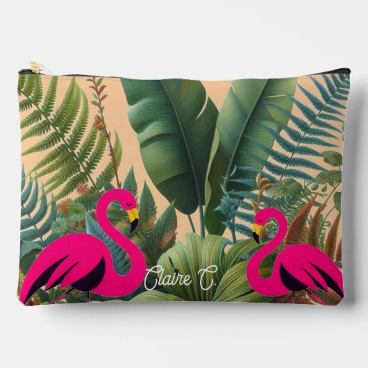 Tropical Flamingo Moody Greenerenery Accessory Pou Zubehörtasche (Vorderseite)
