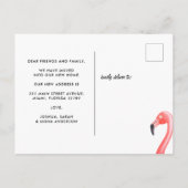 Tropical Flamingo Moved New Address Florida Moving Ankündigungspostkarte (Rückseite)