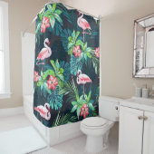 Tropical Flamingo: Muster der Blume im Sommer Duschvorhang (Beispiel)