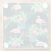 Tropical Flamingo: Muster der Blume im Sommer Glasuntersetzer (Rückseite)