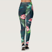 Tropical Flamingo: Muster der Blume im Sommer Leggings (Rückseite)
