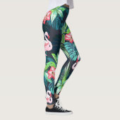 Tropical Flamingo: Muster der Blume im Sommer Leggings (Rechts)