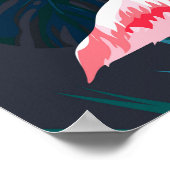 Tropical Flamingo: Muster der Blume im Sommer Poster (Ecke)