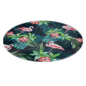 Tropical Flamingo: Muster der Blume im Sommer Schneidebrett (Ecke)