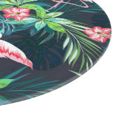 Tropical Flamingo: Muster der Blume im Sommer Schneidebrett (Ecke)