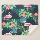 Tropical Flamingo: Muster der Blume im Sommer Sherpadecke (Vorderseite (Horizontal))