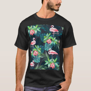 Tropical Flamingo: Muster der Blume im Sommer T-Shirt