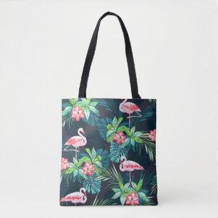 Tropical Flamingo: Muster der Blume im Sommer Tasche