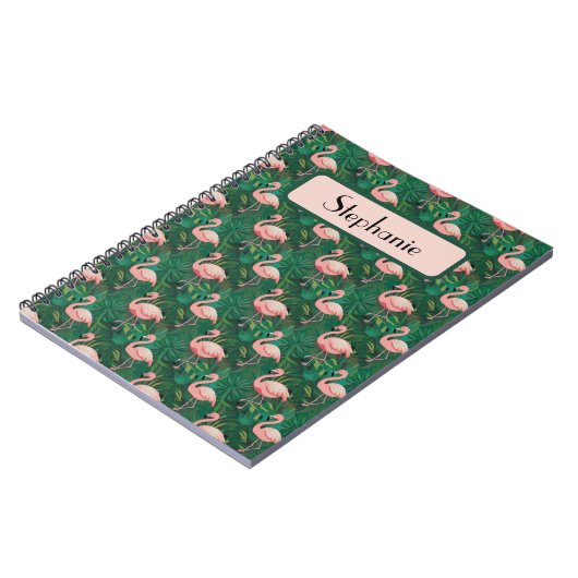Tropical Flamingo Muster Personalisiert Notizblock (Linke Seite)
