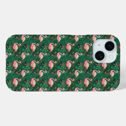 Tropical Flamingo Muster Phone Case (Rückseite (Horizontal))