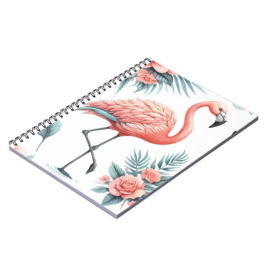 Tropical Flamingo Pair Notizblock (Linke Seite)