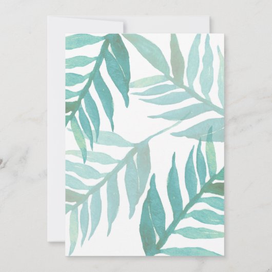 Tropical Flamingo Palm 1. Geburtstag Einladung (Rückseite)