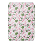 Tropical Flamingo & Palm Blätter Muster Badematte (Vorderseite Vertikal)
