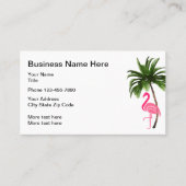 Tropical Flamingo Palm Tree Visitenkarte (Vorderseite)