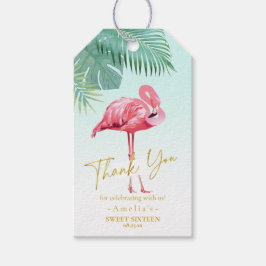 Tropical Flamingo Palms Sweet 16 Danke, ID922 Geschenkanhänger