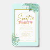 Tropical Flamingo Palms Sweet 16 ID922 Ausweis (Rückseite)