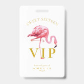 Tropical Flamingo Palms Sweet 16 ID922 Ausweis (Vorderseite)
