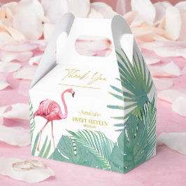 Tropical Flamingo Palms Sweet 16 ID922 Geschenkschachtel