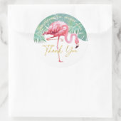 Tropical Flamingo Palms Sweet 16 ID922 Runder Aufkleber (Tasche)