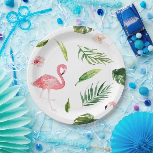 Tropical Flamingo Pappteller (Party)