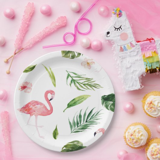 Tropical Flamingo Pappteller (Party)