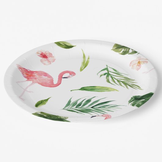 Tropical Flamingo Pappteller (Schrägansicht)
