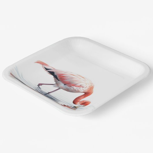 Tropical Flamingo Pappteller (Gewinkelt)