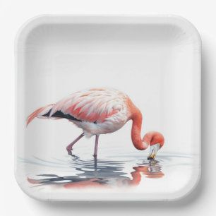 Tropical Flamingo Pappteller