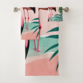 Tropical Flamingo Paradise Badhandtuch Set (Insitu)